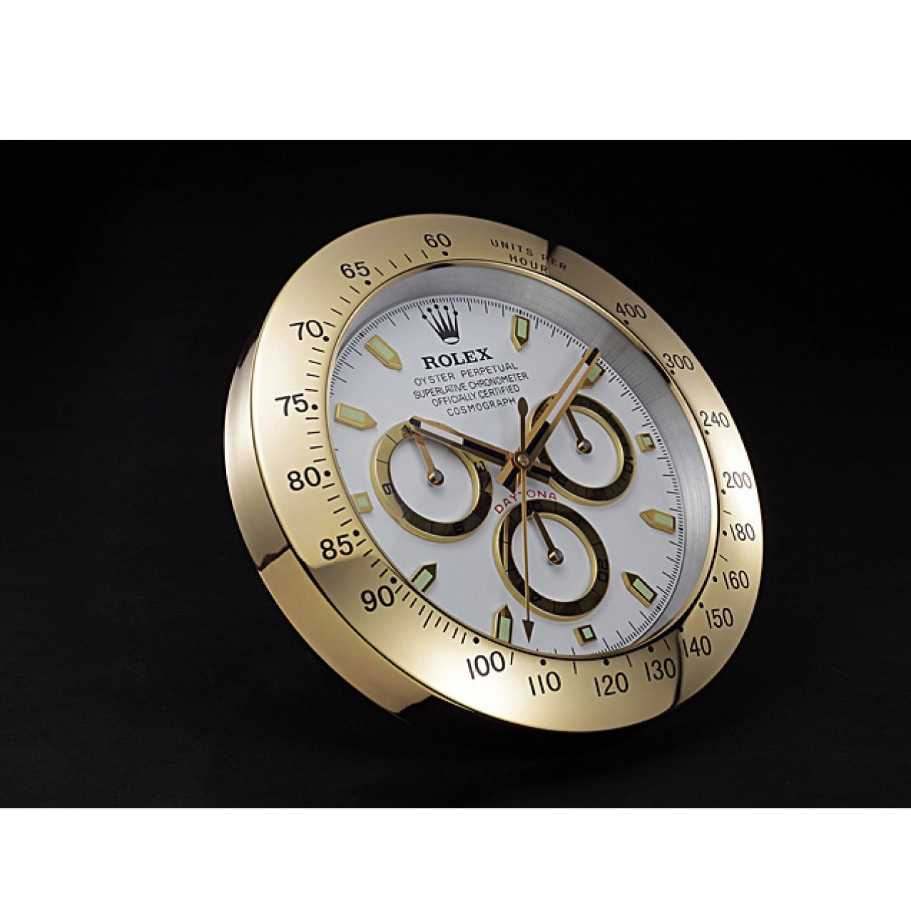 MiroTime 0726 Rolex Daytona Cosmograph Wall Clock Gold-White 621911